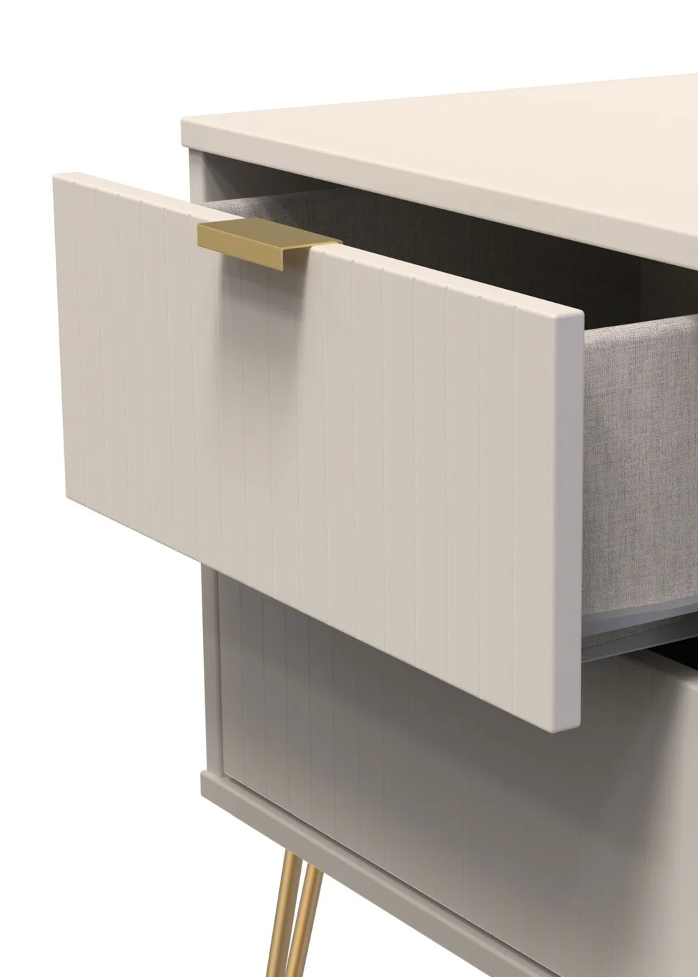 Ready Assembled Lisbon 2 Drawer Bedside Cabinet - One Size Image 4