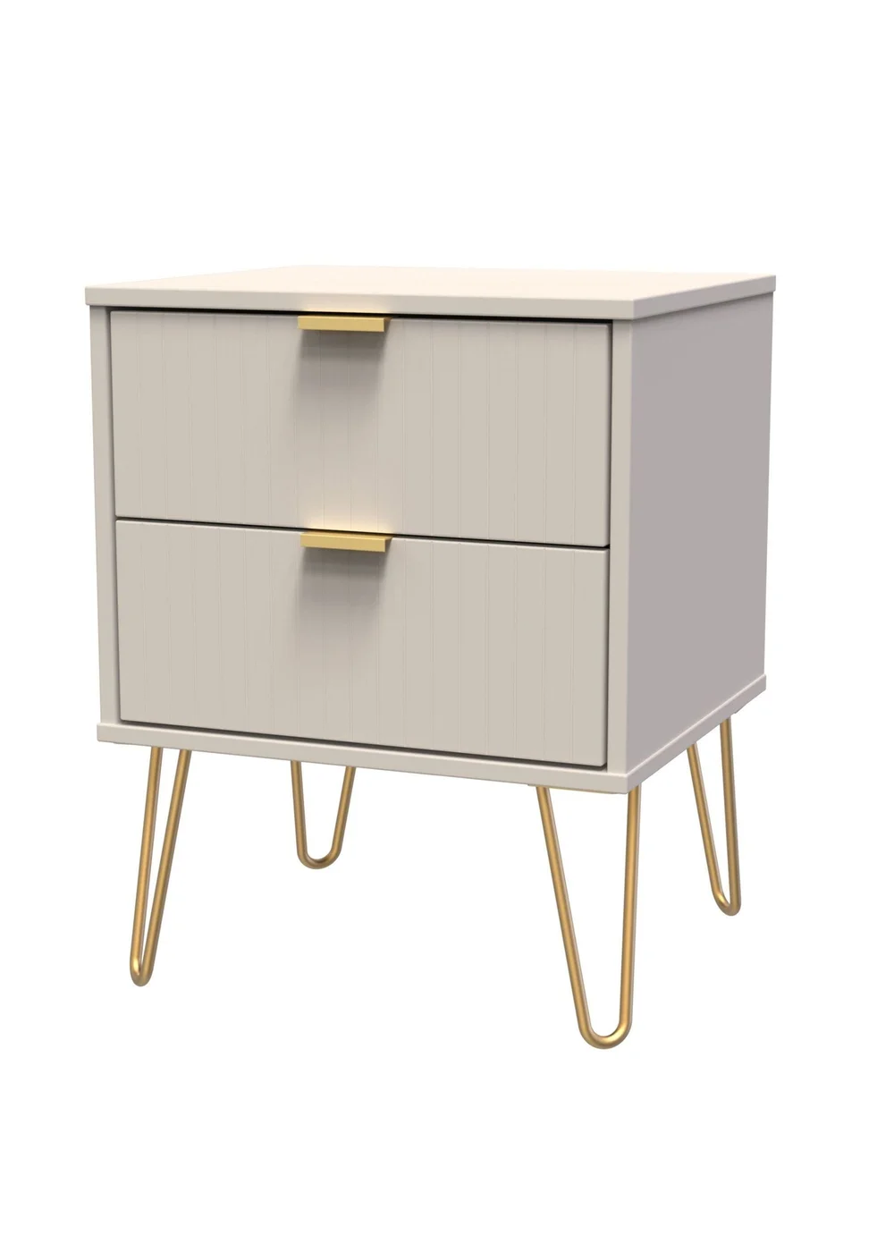 Ready Assembled Lisbon 2 Drawer Bedside Cabinet - One Size Image 2