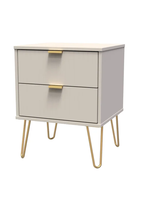 Ready Assembled Lisbon 2 Drawer Bedside Cabinet - One Size Image 2