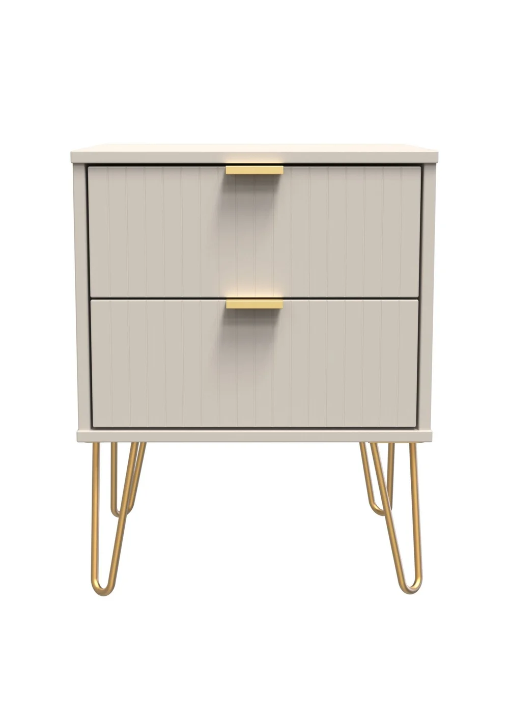 Ready Assembled Lisbon 2 Drawer Bedside Cabinet - One Size Image 1