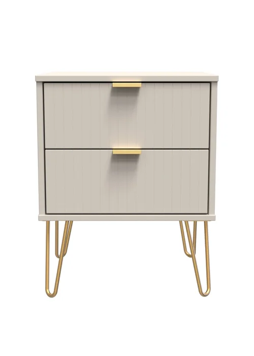Ready Assembled Lisbon 2 Drawer Bedside Cabinet - One Size Image 1