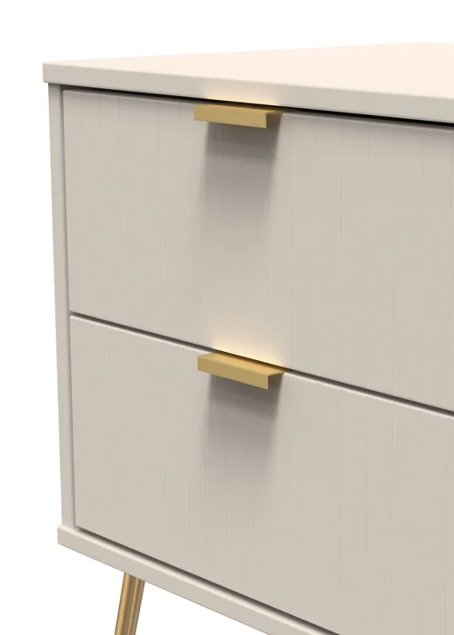 Ready Assembled Lisbon 2 Drawer Bedside Cabinet - One Size Image 3