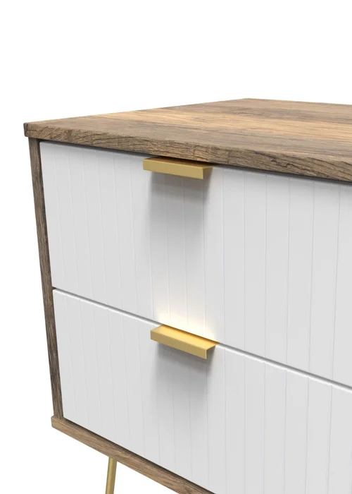 Ready Assembled Lisbon 2 Drawer Bedside Cabinet - One Size Image 3