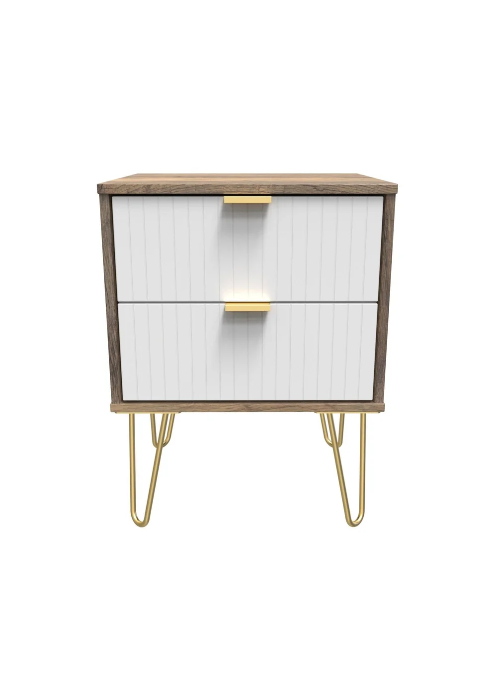 Ready Assembled Lisbon 2 Drawer Bedside Cabinet - One Size Image 1