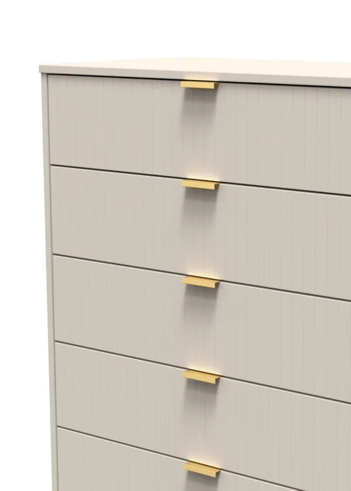 Ready Assembled Lisbon 5 Drawer Chest - One Size Image 3
