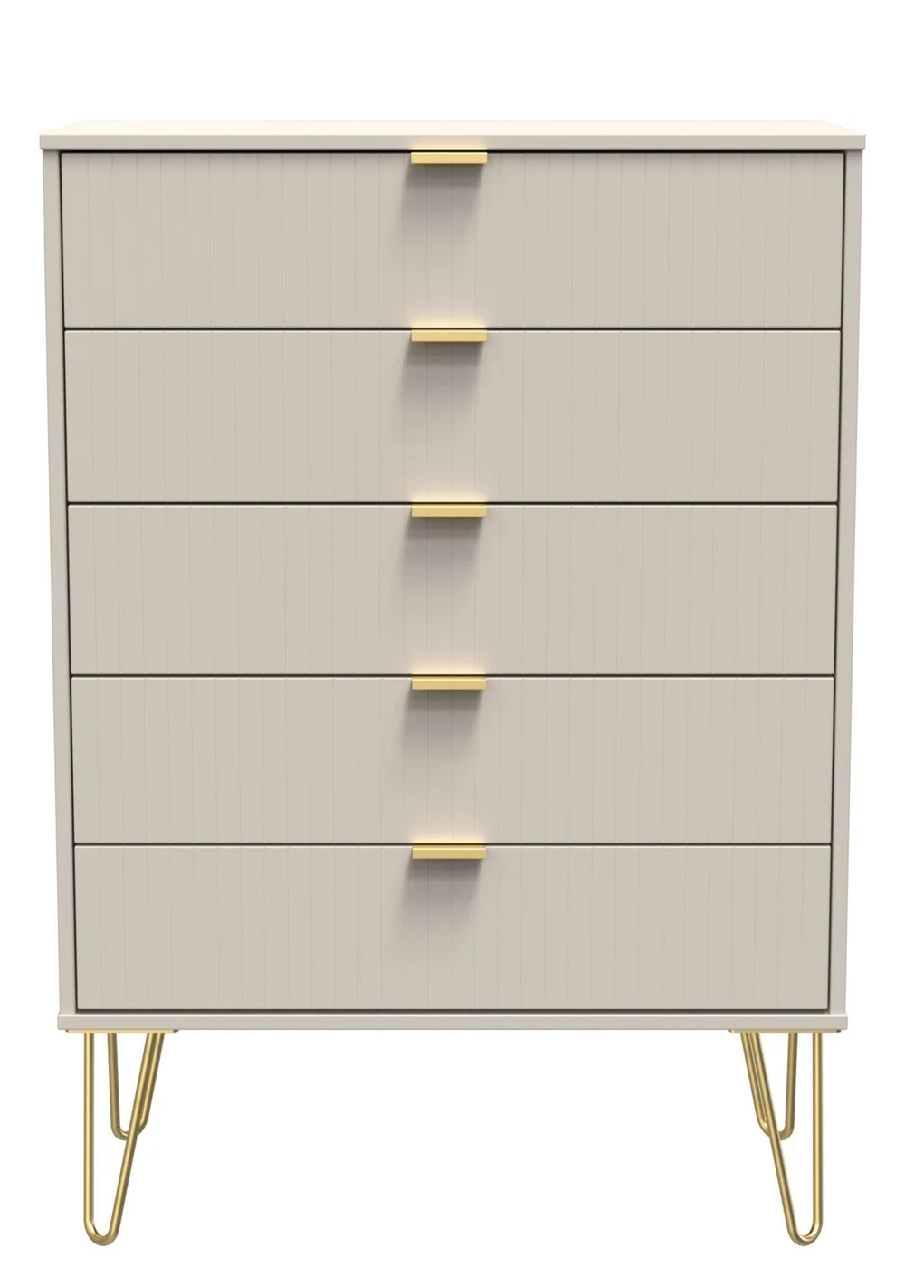 Ready Assembled Lisbon 5 Drawer Chest - One Size Image 1