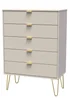 Ready Assembled Lisbon 5 Drawer Chest - One Size Image 2
