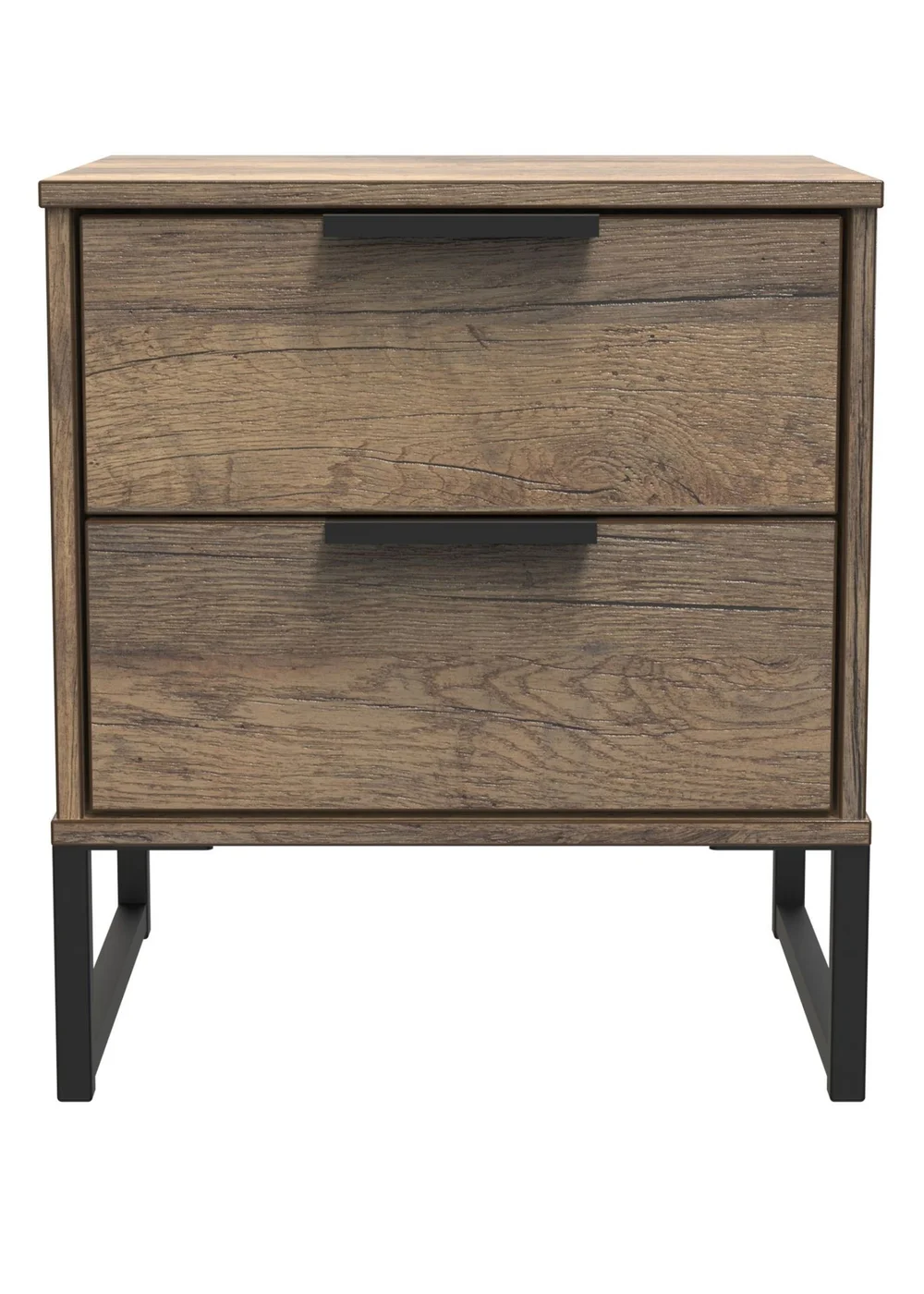 Ready Assembled Milano 2 Drawer Bedside Cabinet - One Size Image 1