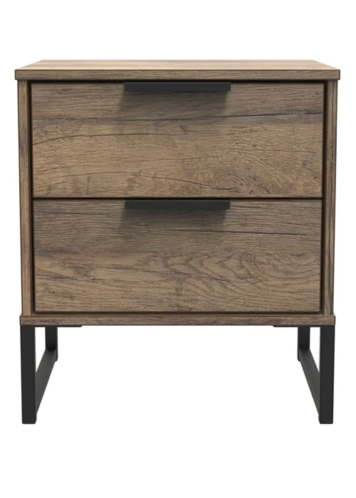 Ready Assembled Milano 2 Drawer Bedside Cabinet - One Size Image 1