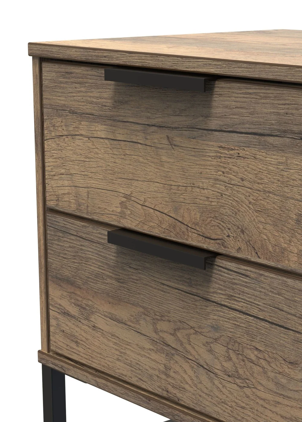 Ready Assembled Milano 2 Drawer Bedside Cabinet - One Size Image 3
