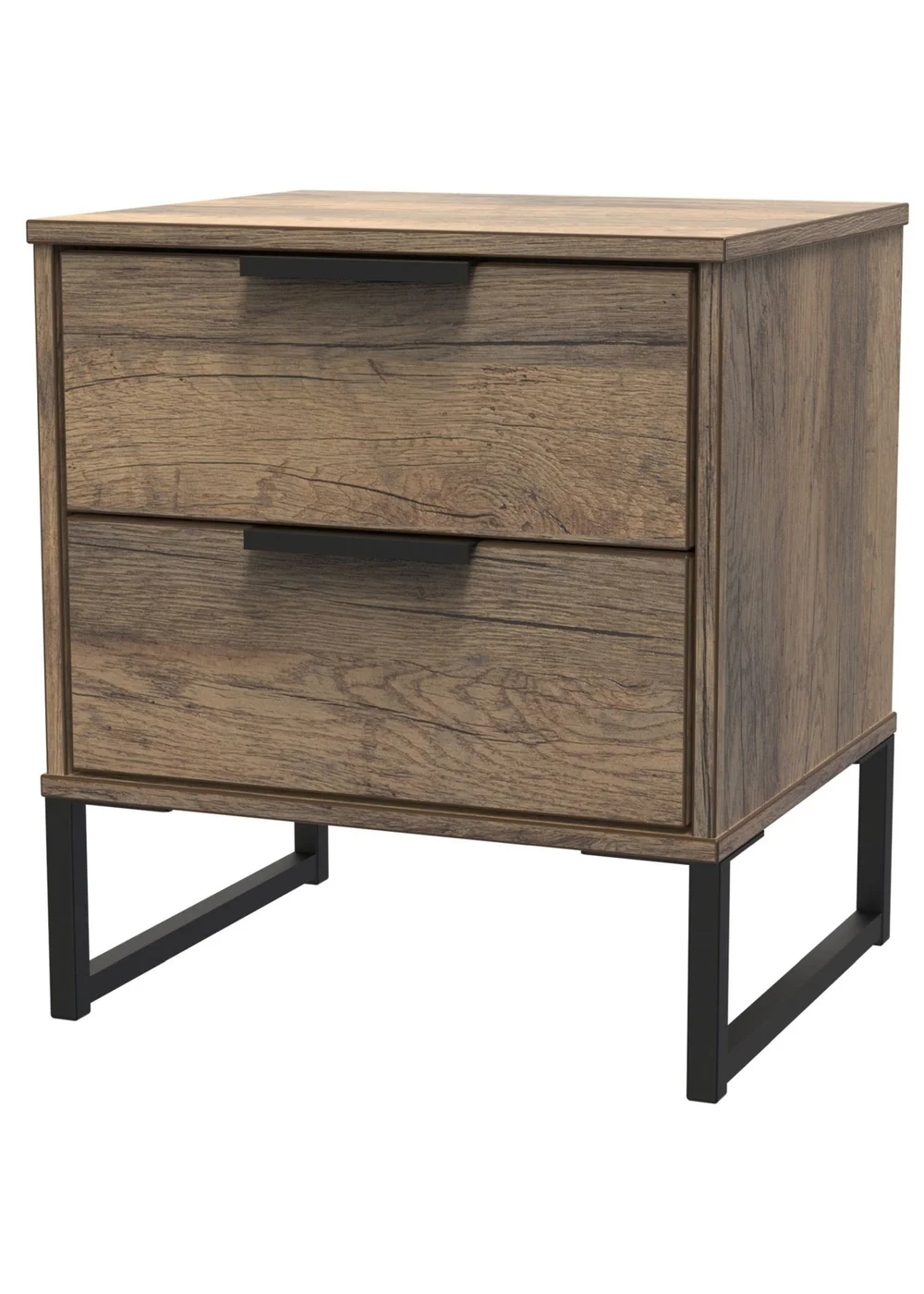 Ready Assembled Milano 2 Drawer Bedside Cabinet - One Size Image 2