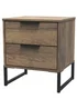 Ready Assembled Milano 2 Drawer Bedside Cabinet - One Size Image 2
