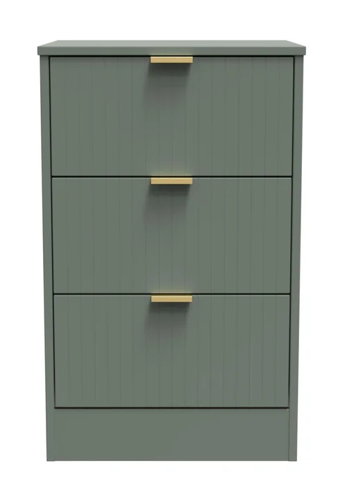 Ready Assembled Atlanta 3 Drawer Bedside - One Size Image 1