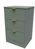 Ready Assembled Atlanta 3 Drawer Bedside - One Size Image 2