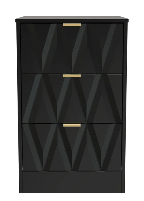 Ready Assembled Venetian 3 Drawer Bedside - One Size Image 1