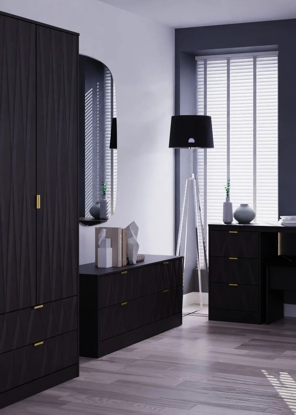 Ready Assembled Venetian 3 Drawer Bedside - One Size Image 2