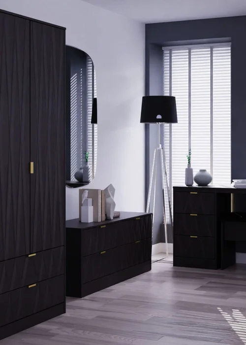 Ready Assembled Venetian 3 Drawer Bedside - One Size Image 2