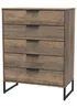 Ready Assembled Milano 5 Drawer Chest - One Size Image 2
