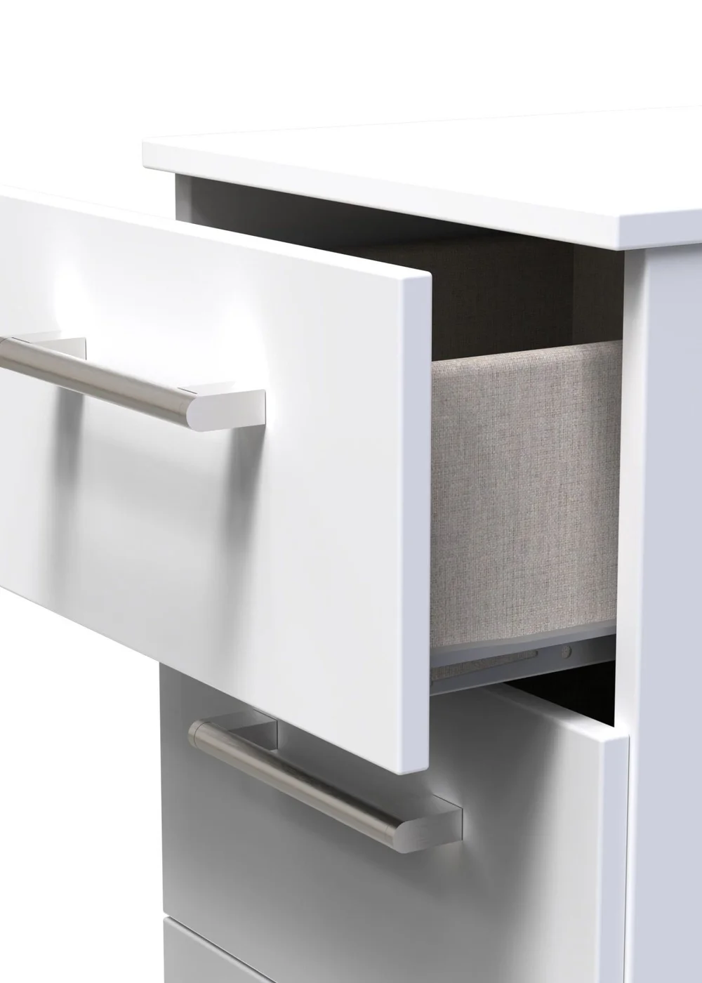 Ready Assembled Bari 3 Drawer Bedside Cabinet - One Size Image 4