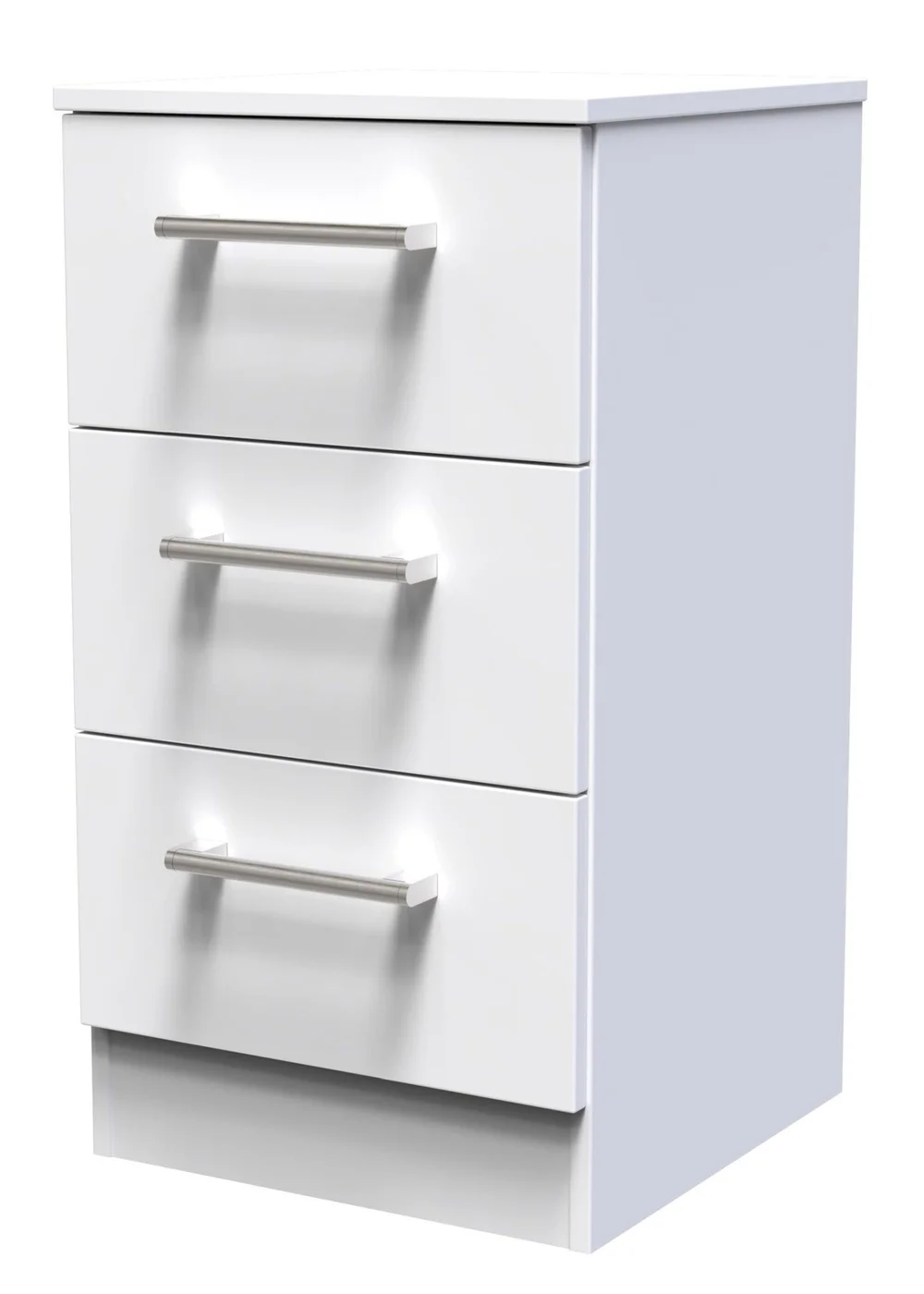 Ready Assembled Bari 3 Drawer Bedside Cabinet - One Size Image 2