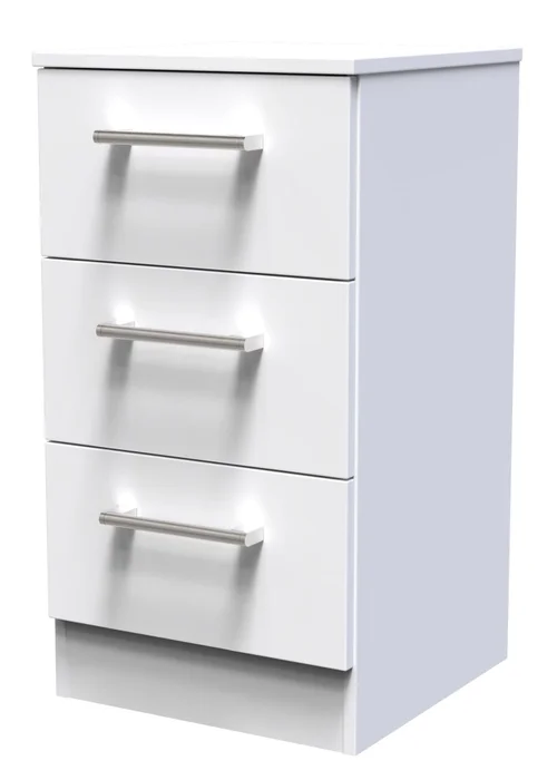 Ready Assembled Bari 3 Drawer Bedside Cabinet - One Size Image 2
