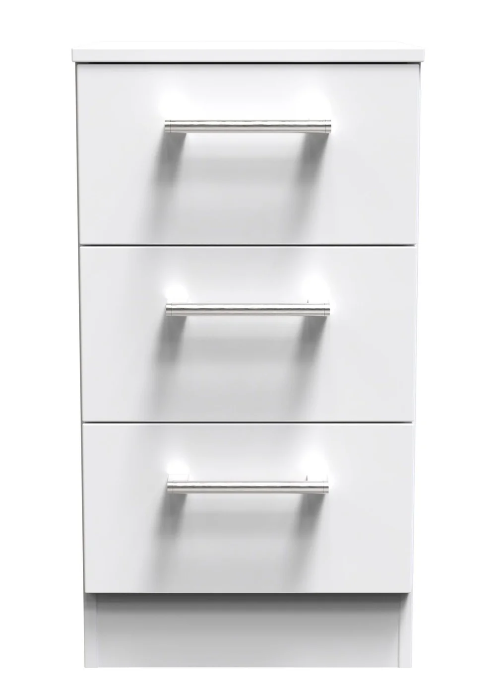Ready Assembled Bari 3 Drawer Bedside Cabinet - One Size Image 1