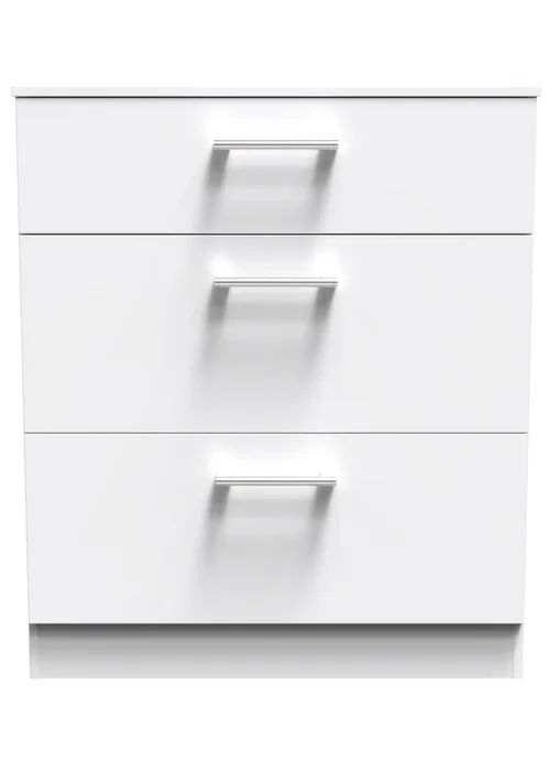 Ready Assembled Bari 3 Drawer Deep Chest - One Size Image 2