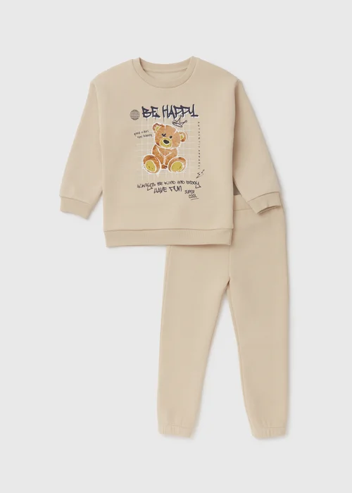 Boys Stone Bear Sweatshirt & Joggers Set (1-7yrs) - 1-1.5 Yrs Image 1