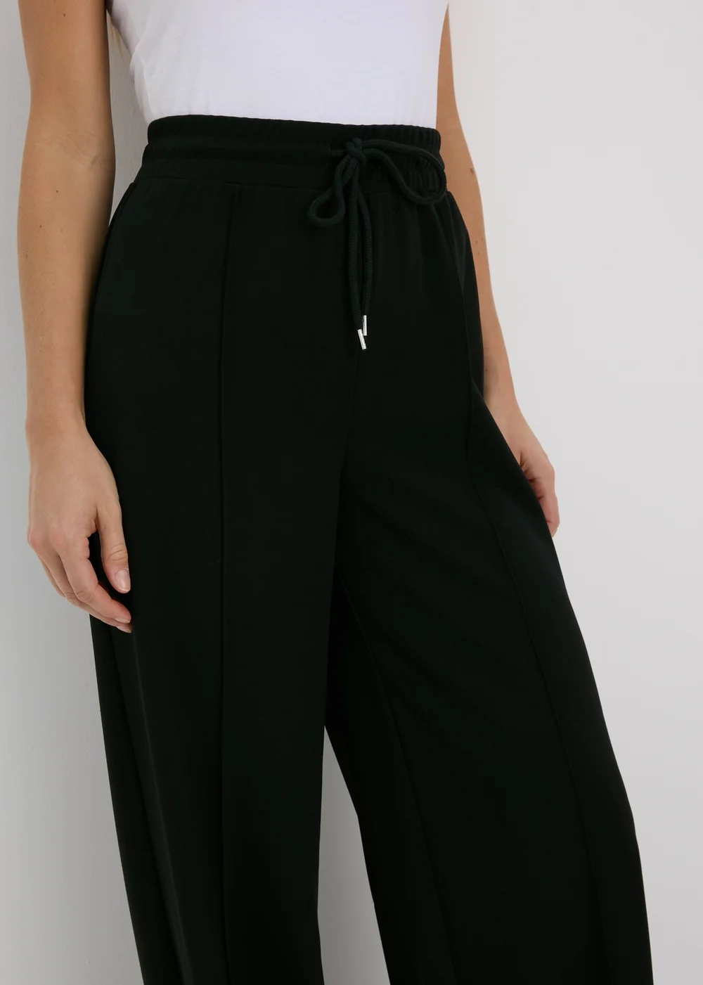 Black Seam Detail Stretch Trousers - 8 Image 3