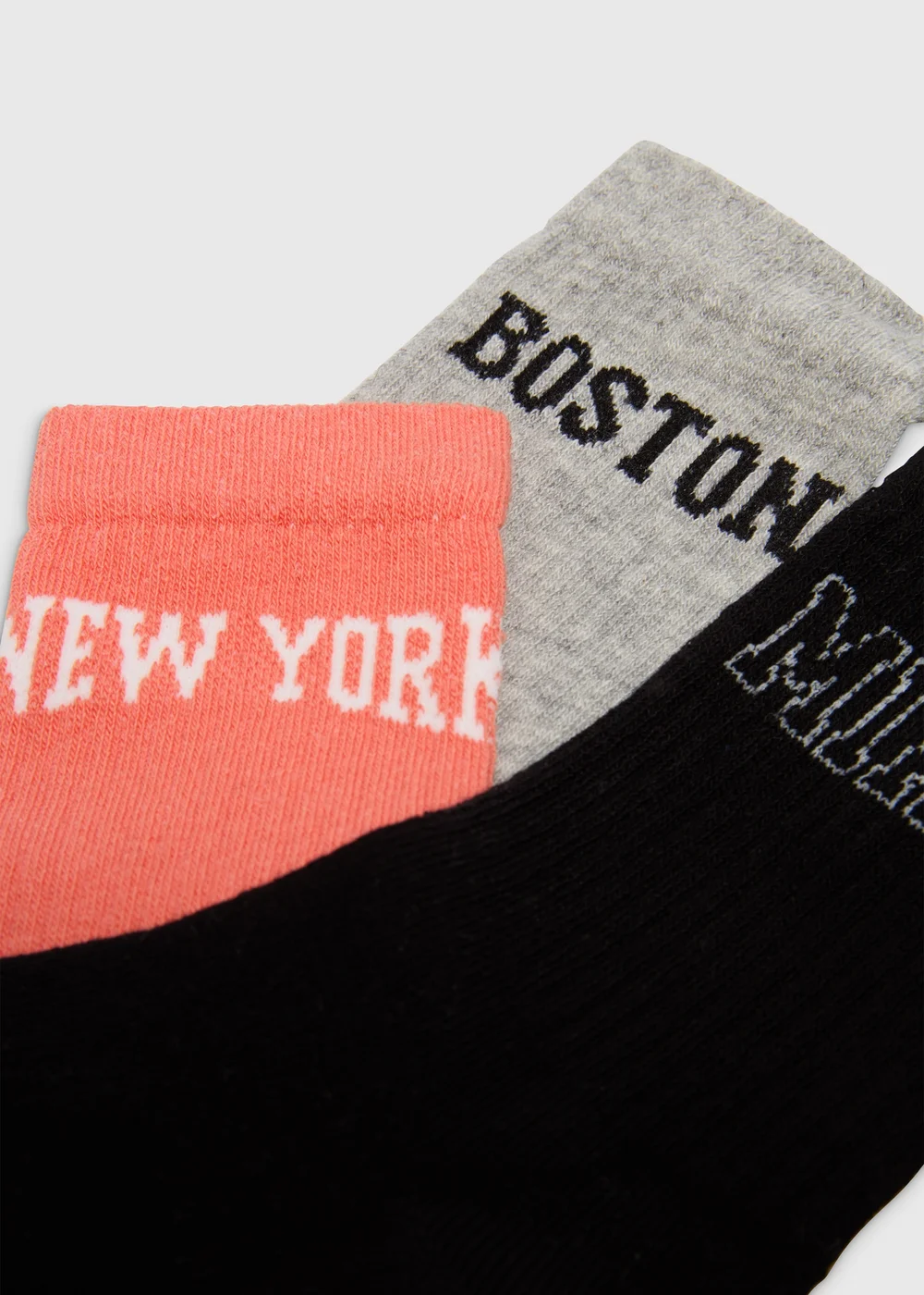 Girls 3 Pack Multicolour Collegiate Ankle Socks (2-12yrs) - Sizes 6 - 8.5 Image 2