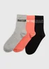 Girls 3 Pack Multicolour Collegiate Ankle Socks (2-12yrs) - Sizes 6 - 8.5 Image 1