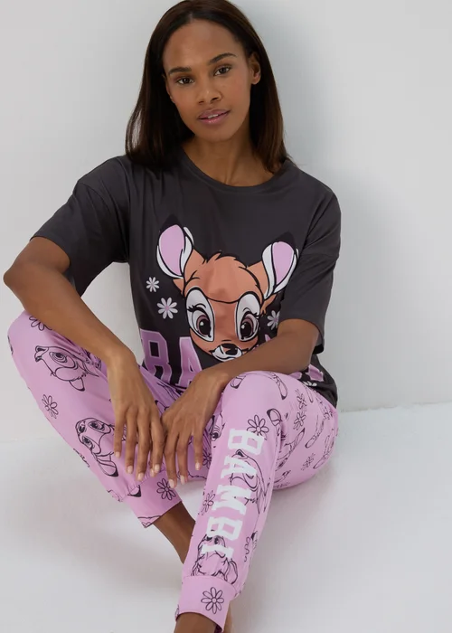 Disney Grey Bambi Pyjama Set - Extra small Image 1
