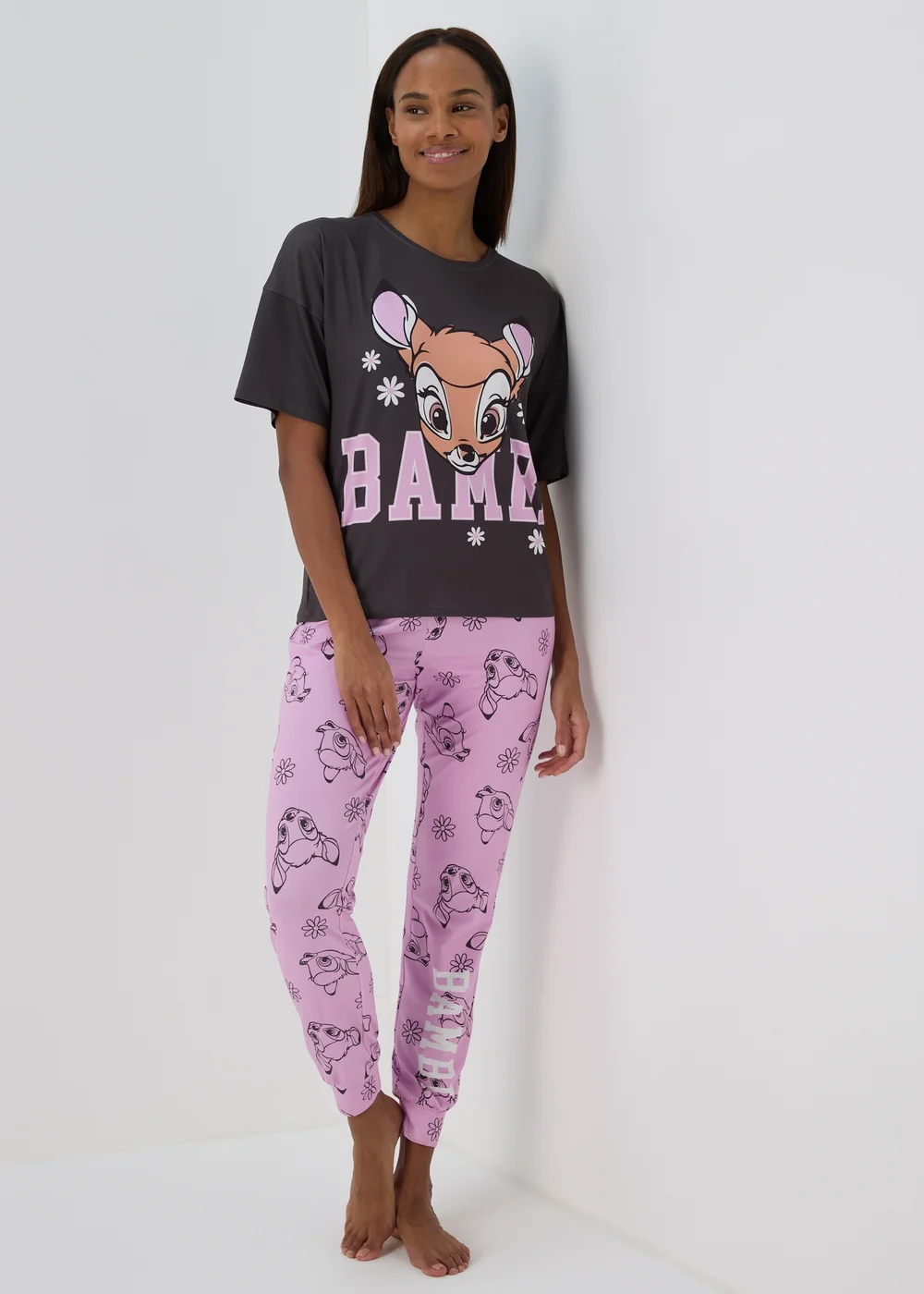 Disney Grey Bambi Pyjama Set - Extra small Image 3