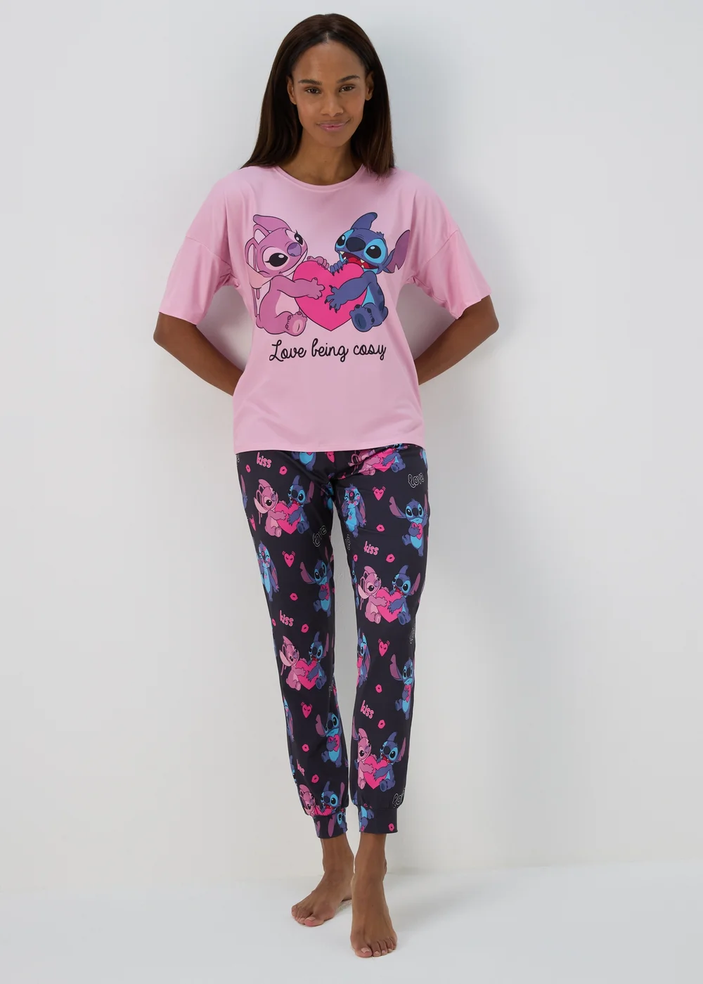 Disney Pink Lilo & Stitch Pyjama Set - Extra small Image 3