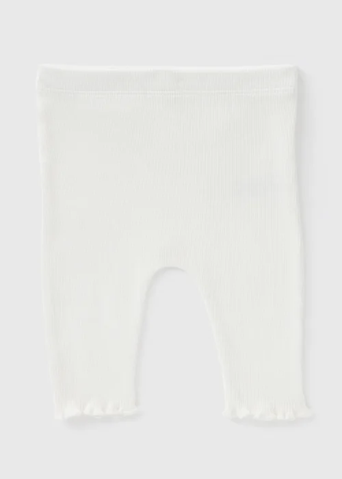 Baby Cream Ribbed Leggings (Newborn-23mths) - 9-12 months Image 1