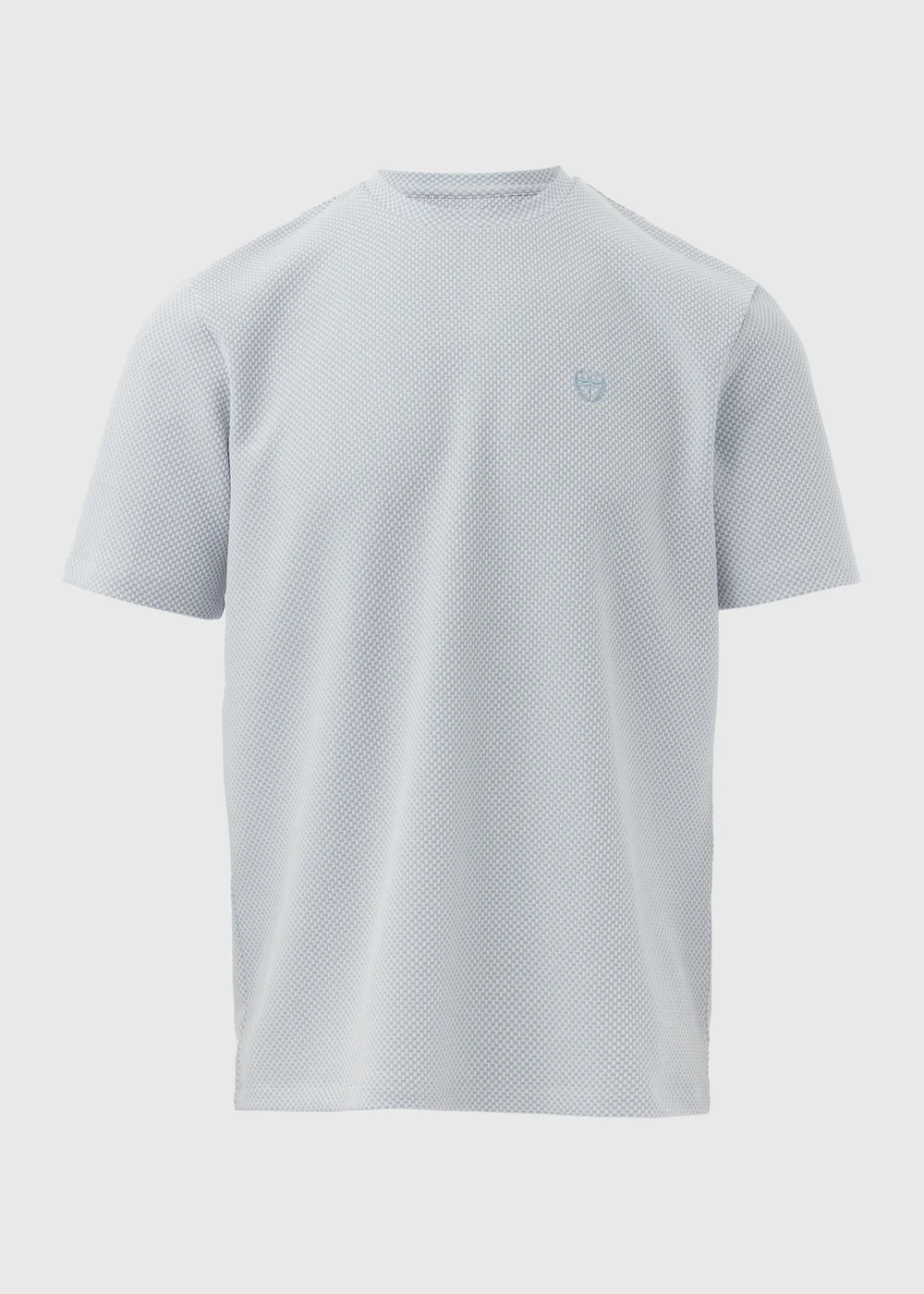 Lincoln Light Blue Grid Texture T-Shirt - S Image 5