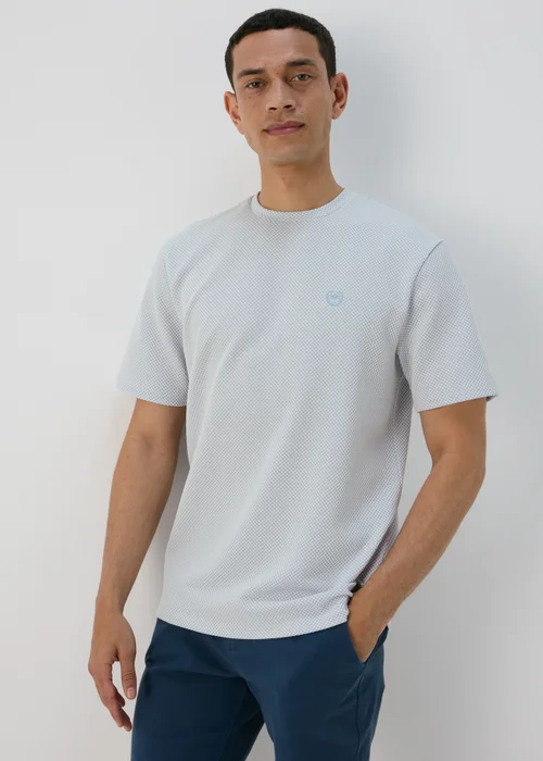 Lincoln Light Blue Grid Texture T-Shirt - S Image 3