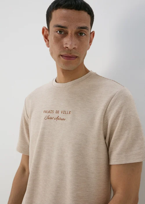 Stone Jacquard Pin Dot T-Shirt - S Image 3