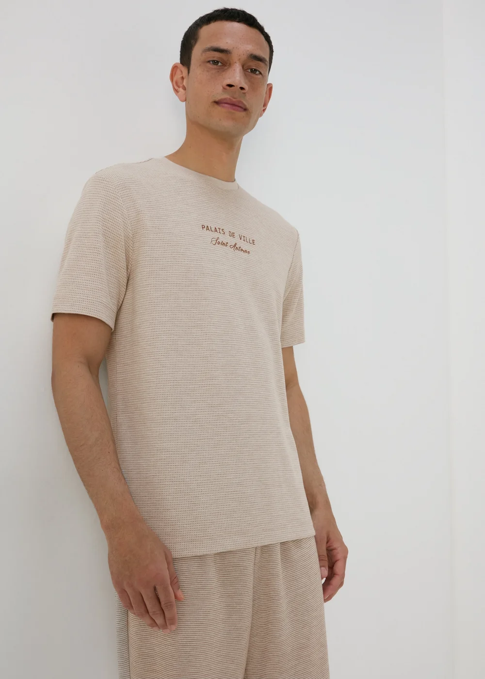 Stone Jacquard Pin Dot T-Shirt - S Image 1