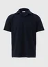 Navy Textured Polo Shirt - S Image 5