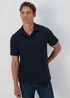 Navy Textured Polo Shirt - S Image 1