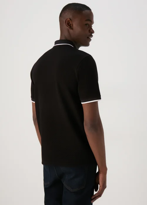 Black Textured Tipped Polo - S Image 2
