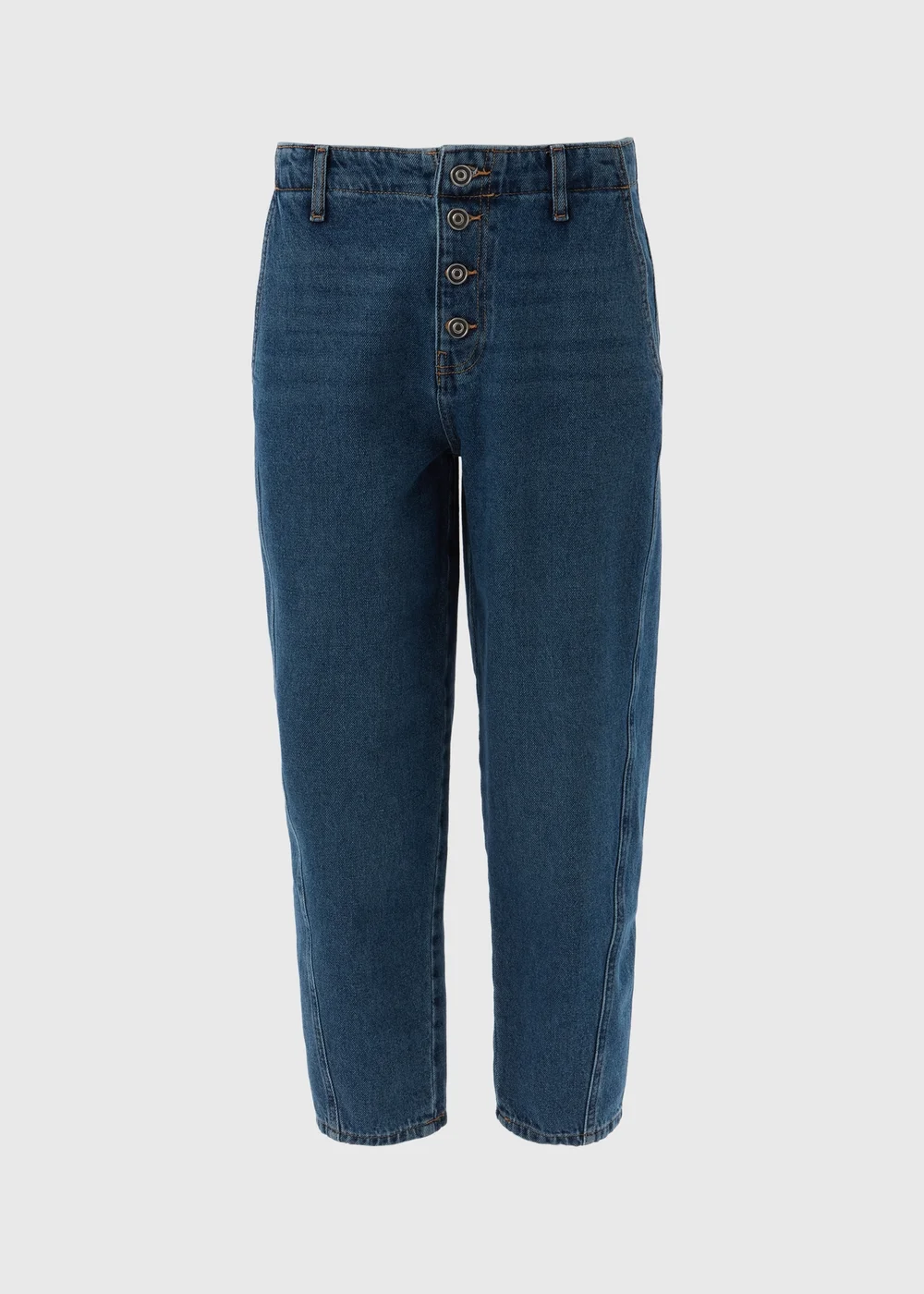Mid Wash Barrel Leg Mom Jeans - 8 Image 5