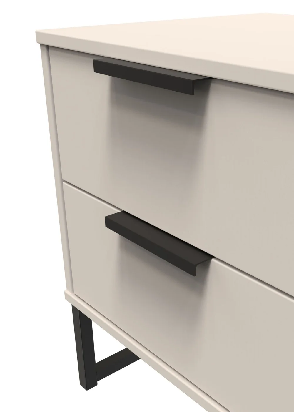 Ready Assembled Milano 2 Drawer Bedside Cabinet - One Size Image 3