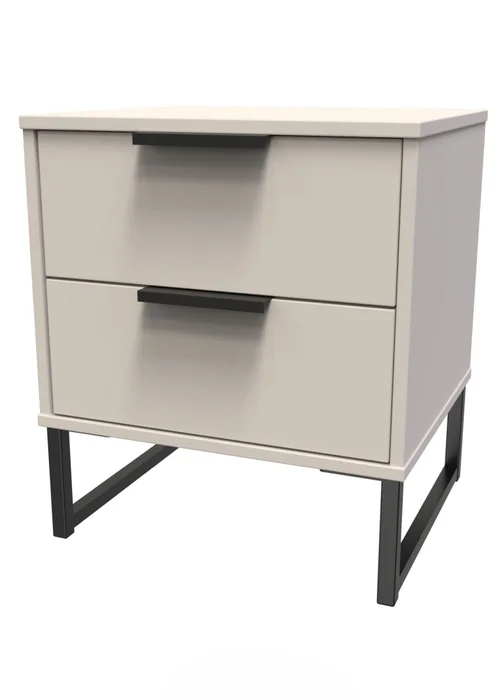 Ready Assembled Milano 2 Drawer Bedside Cabinet - One Size Image 2