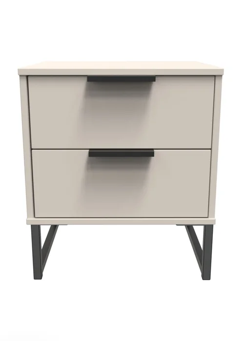 Ready Assembled Milano 2 Drawer Bedside Cabinet - One Size Image 1