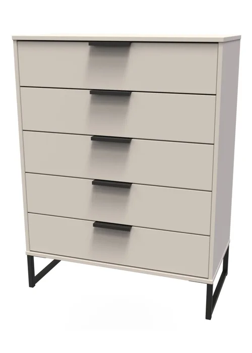 Ready Assembled Milano 5 Drawer Chest - One Size Image 2
