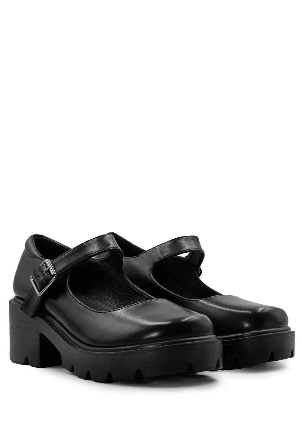 Where's That From Black Pu Rylee Chunky Platform Retro Loafers - 3 Image 2