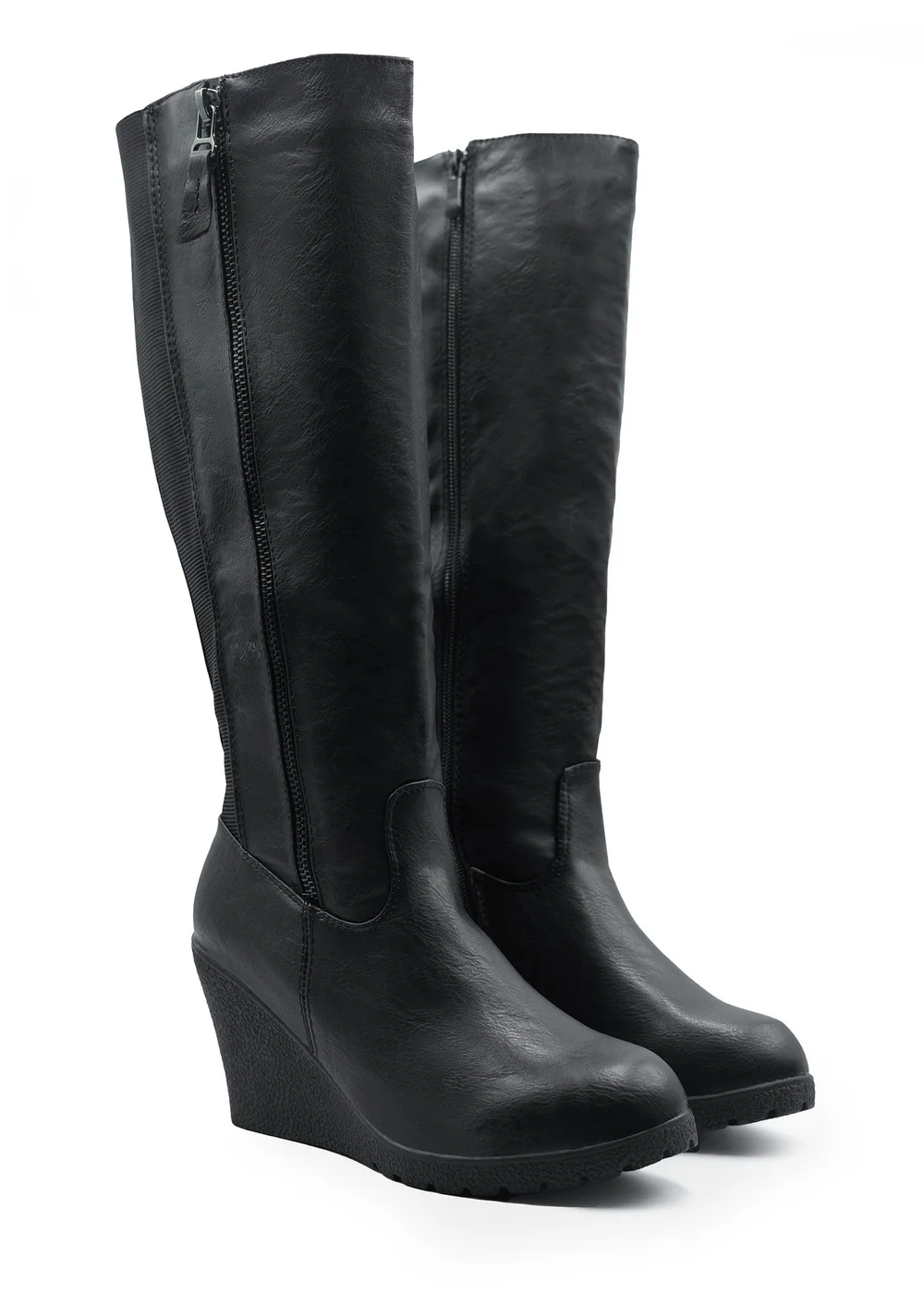 Where's That From Black Pu Lara Mid Calf Boots - Size 8 Image 2