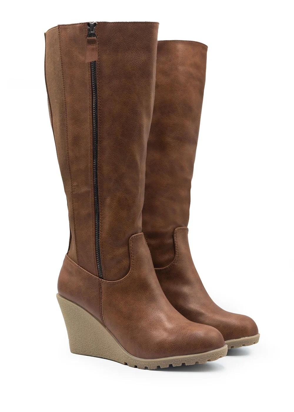 Where's That From Brown Pu Lara Mid Calf Boots - Size 7 Image 2